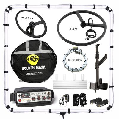 Глубинный металлоискатель Golden Mask Deep Hunter Pro 3 SE рамка 125х125см, 180х180см, штанга телескопическая, катушка 28х42 см, катушка 58 см