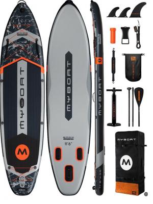 Надувная SUP-доска MYBOAT BASS HUNTER STD GREY 11' 351x89x15см