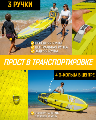 Надувная двухслойная SUP-доска MOUSA FLATLAND 10'5"x35"x6" 320*88*15CM